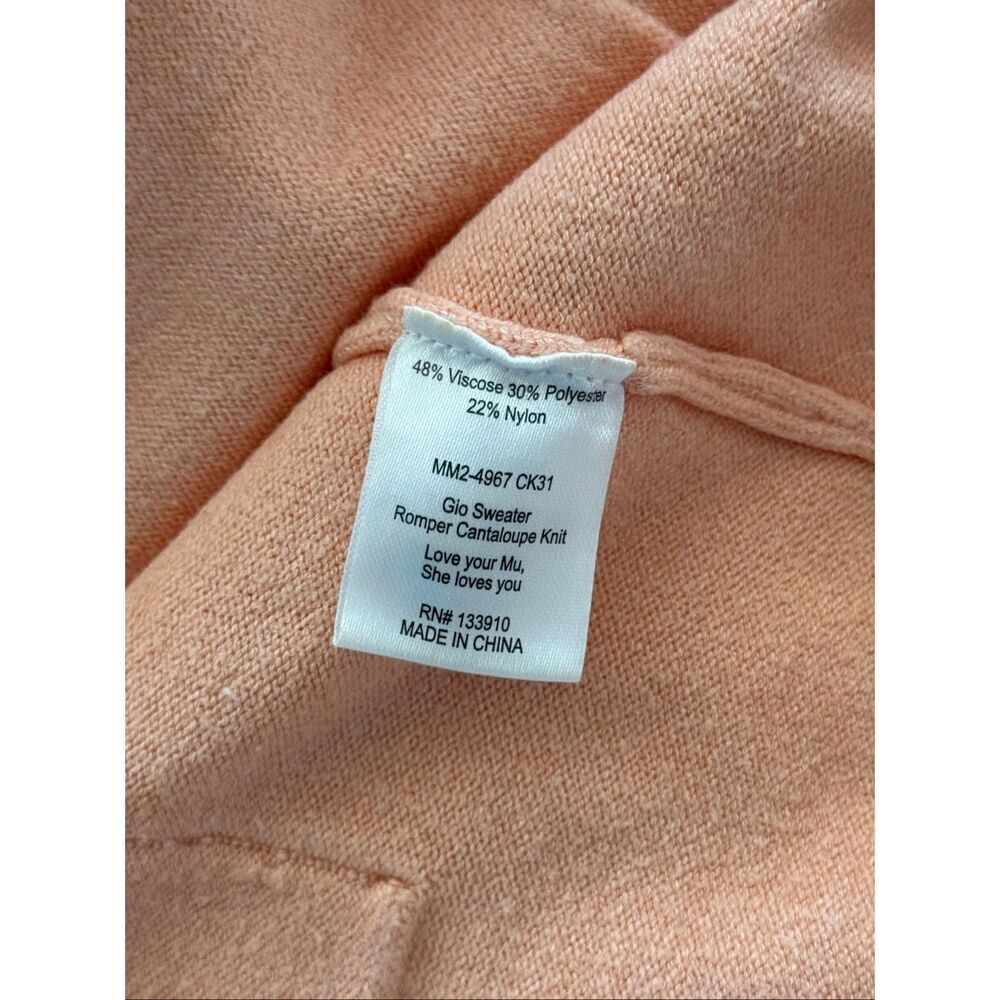 Show Me Your Mumu Gio Sweater Romper Cantaloupe Knit Medium - Picture 8 of 8